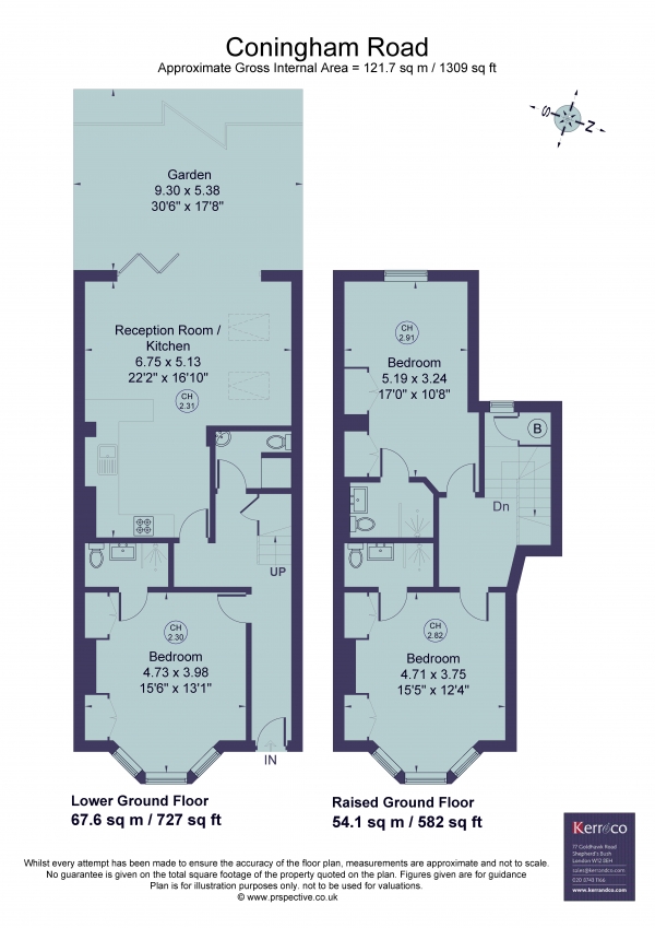 Floor Plan Image for 3 Bedroom Flat to Rent in Coningham Road, Shepherd's Bush W12