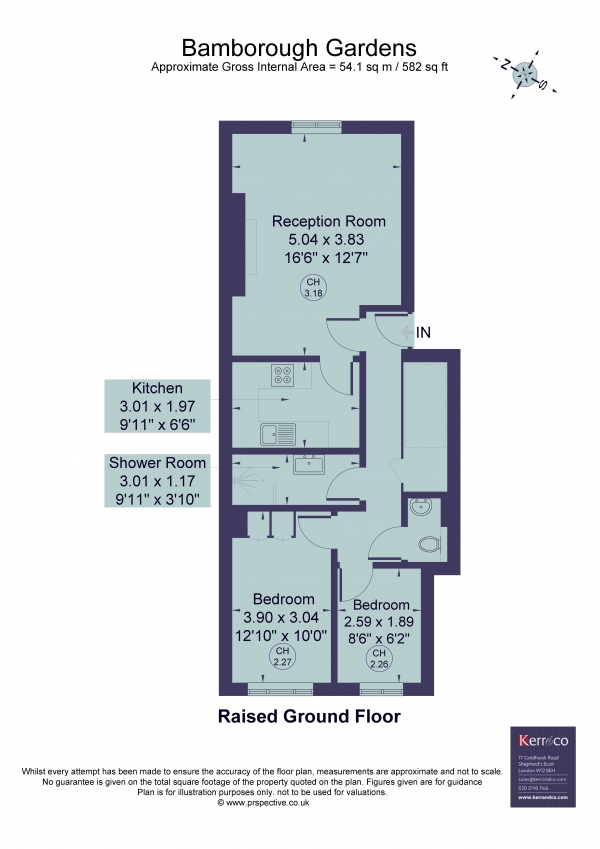 Floor Plan Image for 2 Bedroom Flat to Rent in Bamborough Gardens, Shepherd's Bush W12