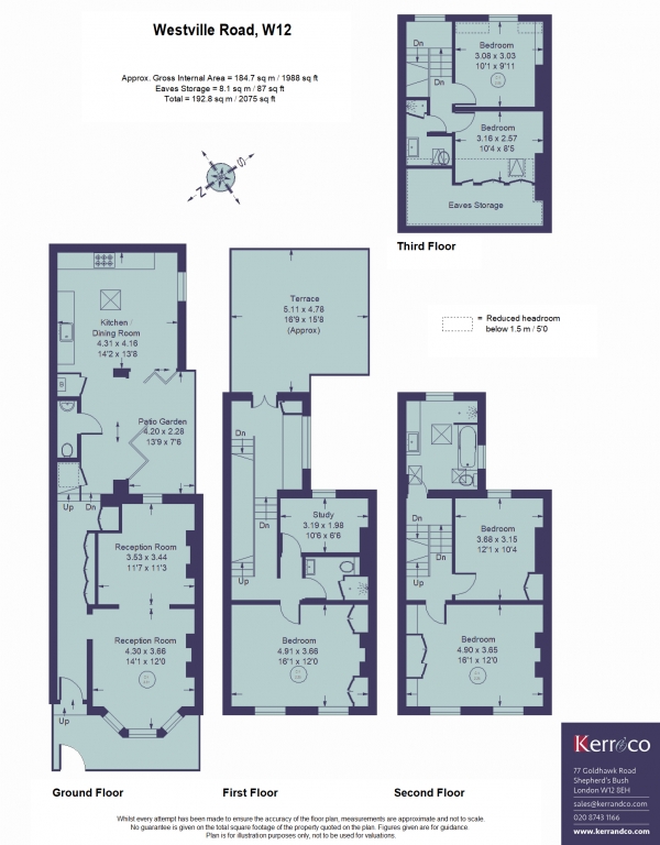 Floor Plan Image for 6 Bedroom Terraced House to Rent in Westville Road, Shepherd's Bush W12