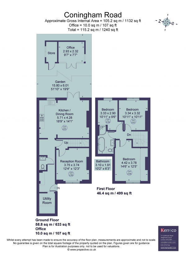 Floor Plan Image for 3 Bedroom Flat to Rent in Coningham Road, Shepherd's Bush W12