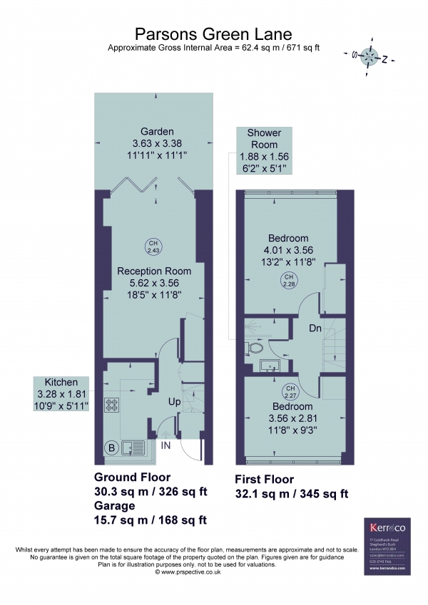 Floor Plan Image for 2 Bedroom Property to Rent in Parson Green Lane, Fulham SW6