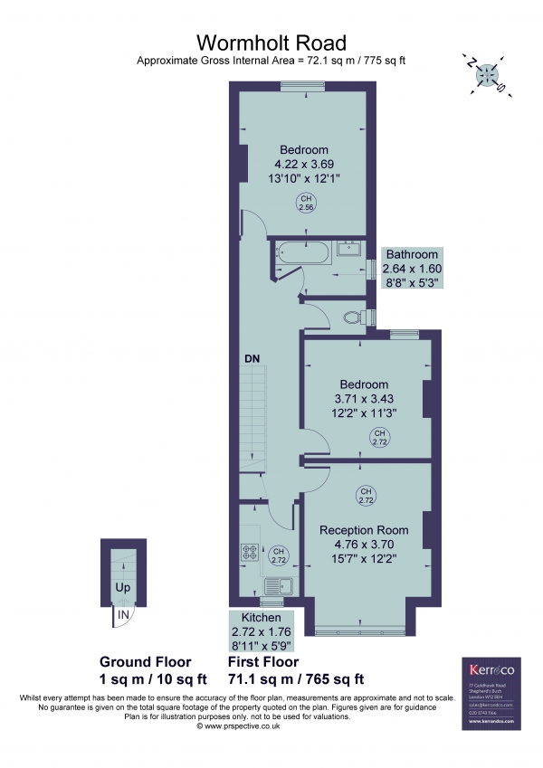 Floor Plan Image for 2 Bedroom Flat to Rent in Wormholt Road, Shepherd's Bush W12