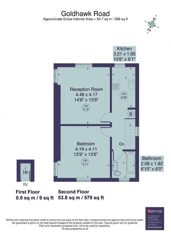 Floor Plan Image for 1 Bedroom Flat to Rent in Goldhawk Road, London