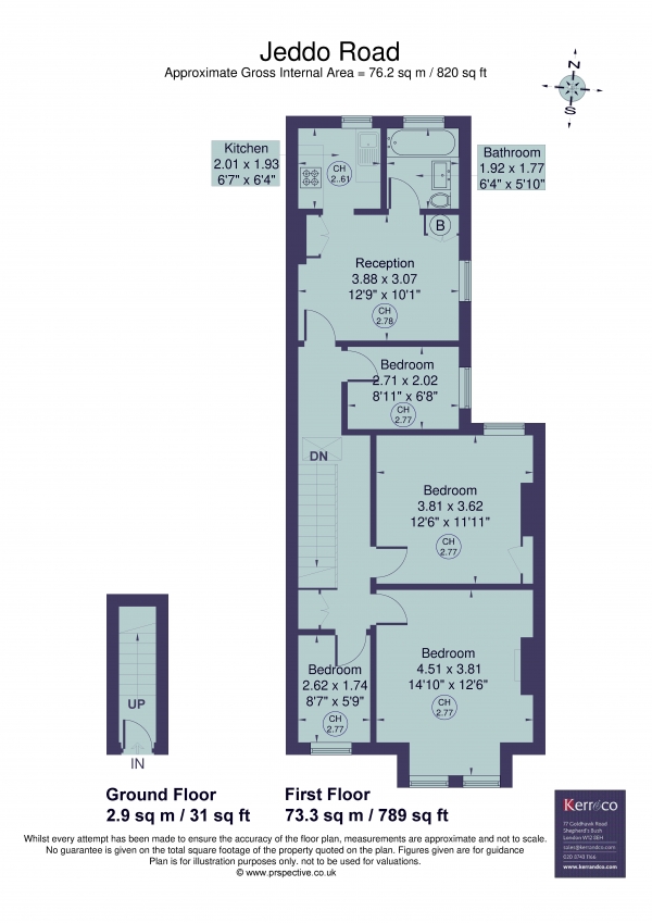 Floor Plan Image for 3 Bedroom Flat to Rent in Jeddo Road, Shepherd's Bush W12