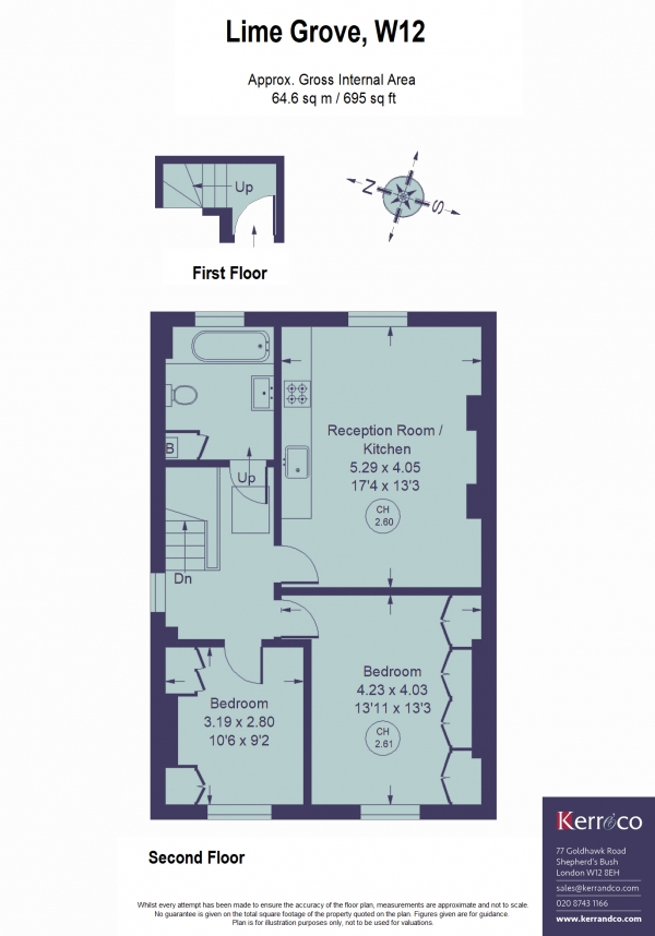 Floor Plan Image for 2 Bedroom Flat for Sale in Lime Grove, Shepherd's Bush W12