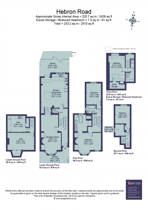 Floor Plan Image for 4 Bedroom Terraced House for Sale in Hebron Road, Hammersmith