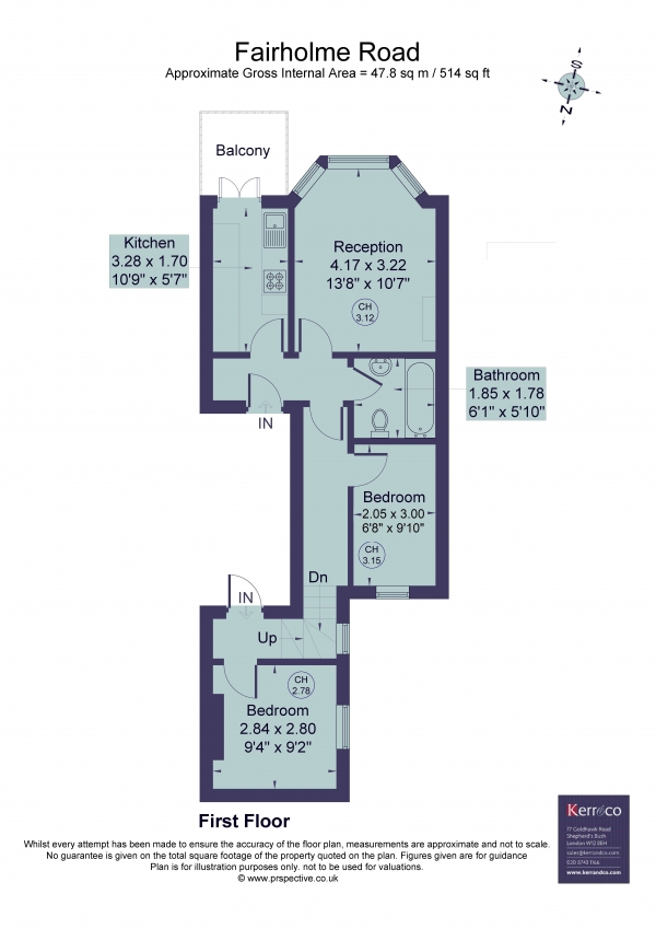 Floor Plan Image for 2 Bedroom Flat for Sale in Fairholme Road, Barons Court W14