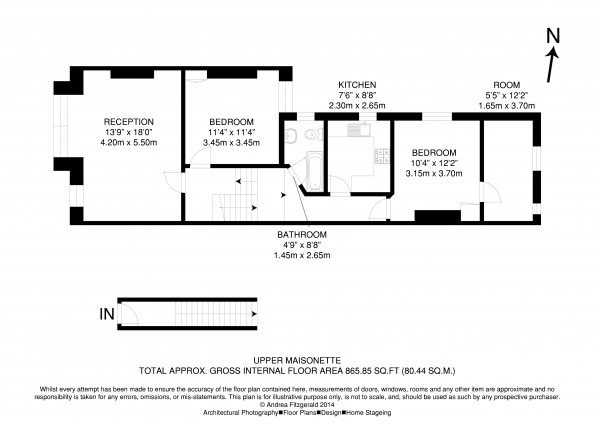 Floor Plan Image for 2 Bedroom Flat for Sale in Ormiston Grove, Shepherd's Bush W12