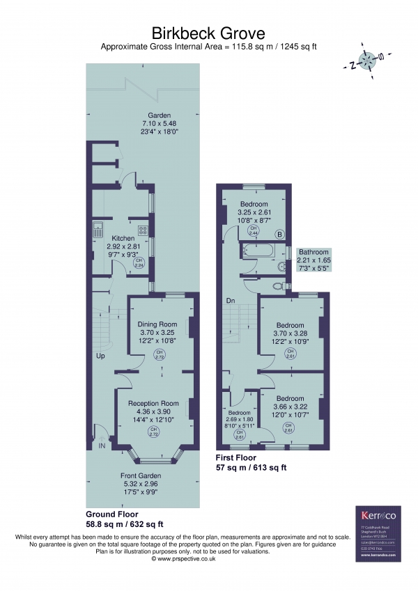 Floor Plan Image for 3 Bedroom Terraced House for Sale in Birkbeck Grove, Acton W3