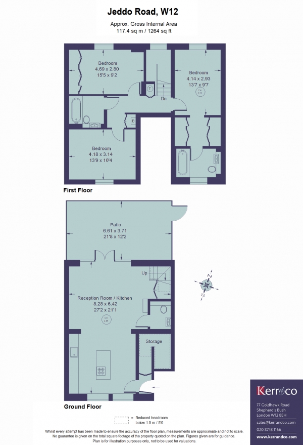 Floor Plan Image for 3 Bedroom Flat for Sale in Jeddo Road, Shepherd's Bush W12