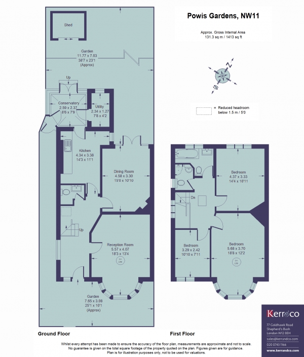 Floor Plan Image for 3 Bedroom Semi-Detached House for Sale in Powis Gardens, Golders Green