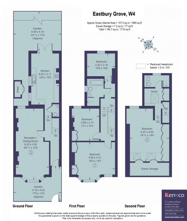 Floor Plan Image for 4 Bedroom Property for Sale in Eastbury Grove, Chiswick W4