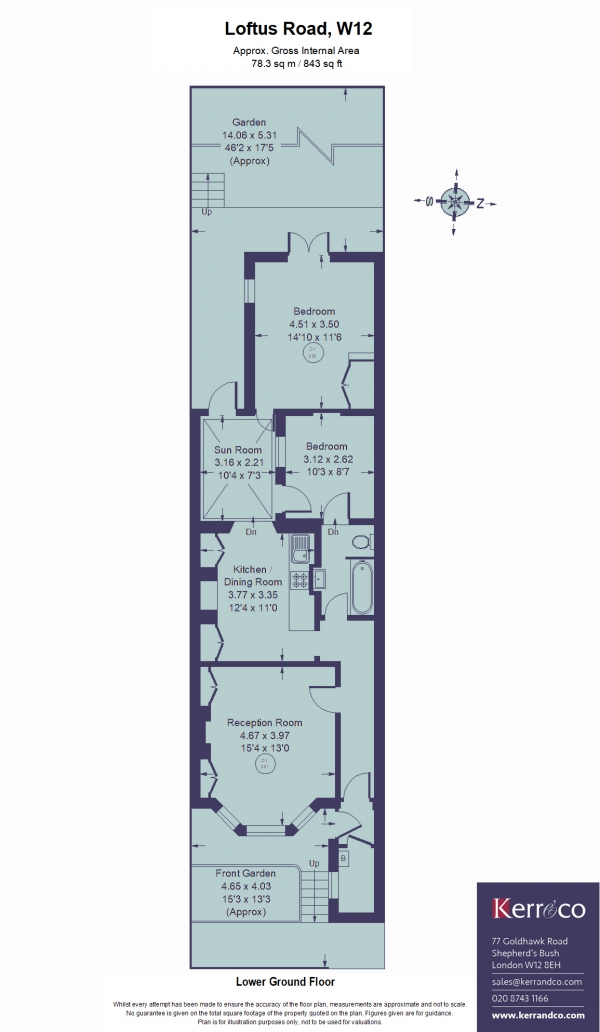 Floor Plan Image for 2 Bedroom Flat for Sale in Loftus Road, Shepherd's Bush W12