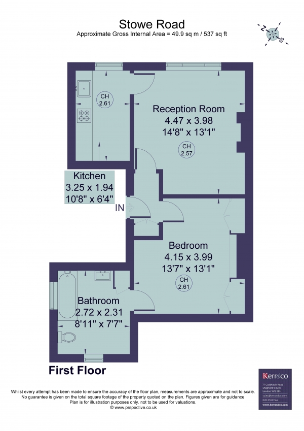 Floor Plan Image for 1 Bedroom Flat to Rent in Stowe Road, Shepherd's Bush W12