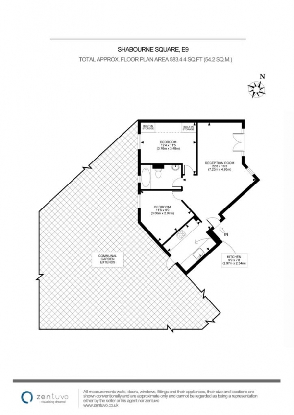 Floor Plan Image for 2 Bedroom Apartment for Sale in Shalbourne Square, Hackney Wick