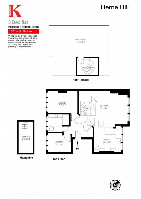 Floor Plan Image for 2 Bedroom Flat for Sale in Herne Hill, London, London SE24