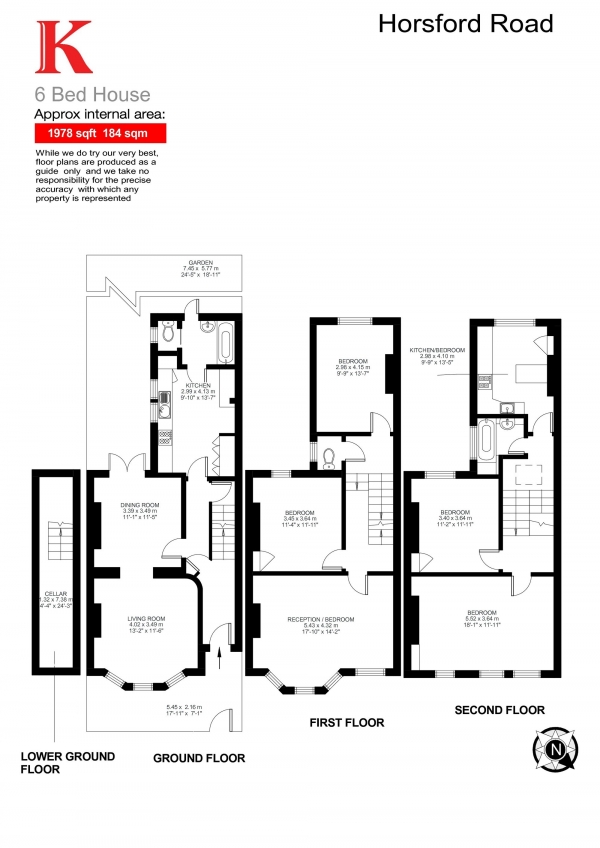 Floor Plan Image for 5 Bedroom Terraced House for Sale in Horsford Road, London, London SW2