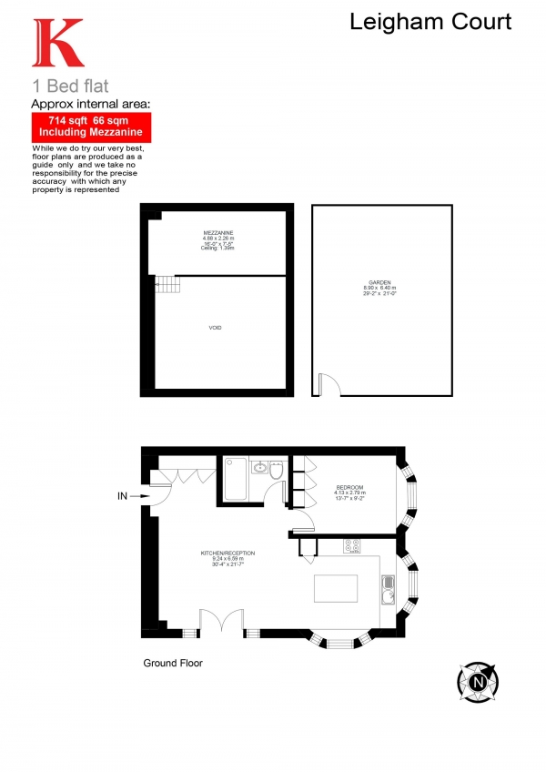 Floor Plan Image for 1 Bedroom Flat for Sale in Leigham Court Road, London, London SW16