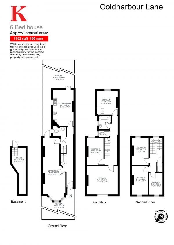 Floor Plan Image for 6 Bedroom Terraced House for Sale in Coldharbour Lane, London, London SE5
