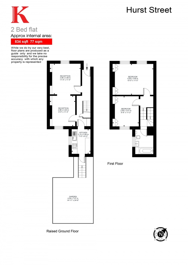 Floor Plan Image for 2 Bedroom Maisonette for Sale in Hurst Street, London, London SE24