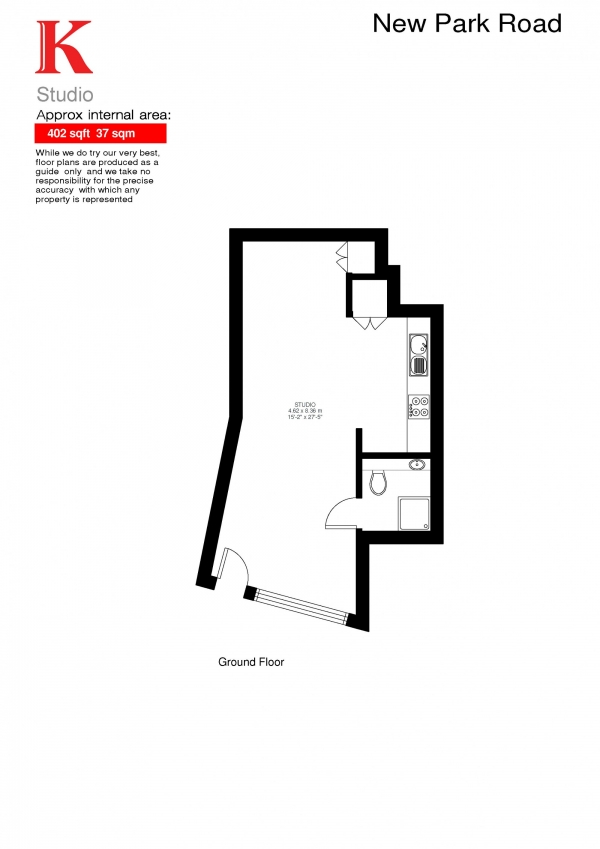 Floor Plan Image for Studio for Sale in New Park Road, London, London SW2