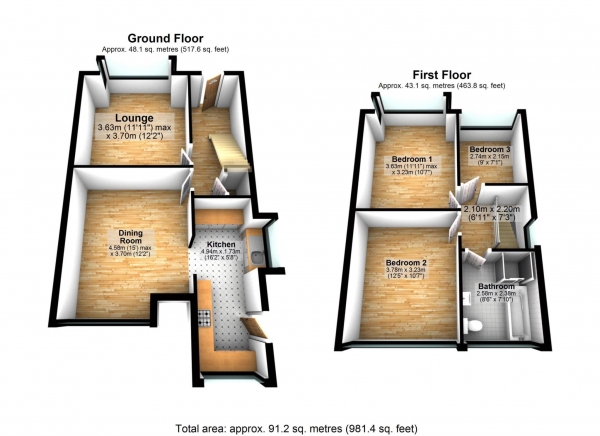 Floor Plan Image for 3 Bedroom Semi-Detached House for Sale in Lowndes Street, Heaton