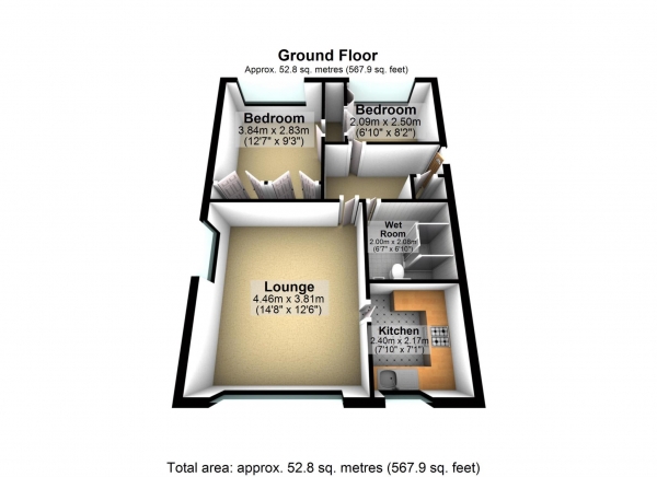 Floor Plan Image for 2 Bedroom Apartment for Sale in Greenmount Court, Heaton