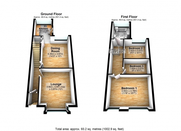 Floor Plan Image for 2 Bedroom Terraced House for Sale in Church Road, Bolton