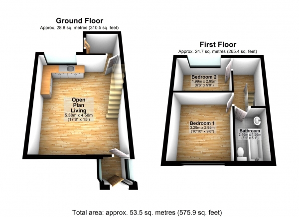 Floor Plan Image for 2 Bedroom End of Terrace House for Sale in Berkeley Road, Astley Bridge