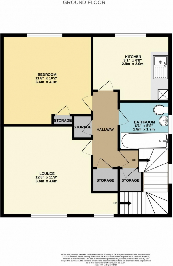 Floor Plan Image for 1 Bedroom Flat for Sale in Tattersall Avenue, Johnson Fold