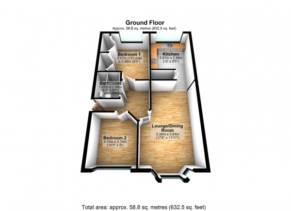 Floor Plan Image for 2 Bedroom Apartment for Sale in Royal Court Drive, Bolton