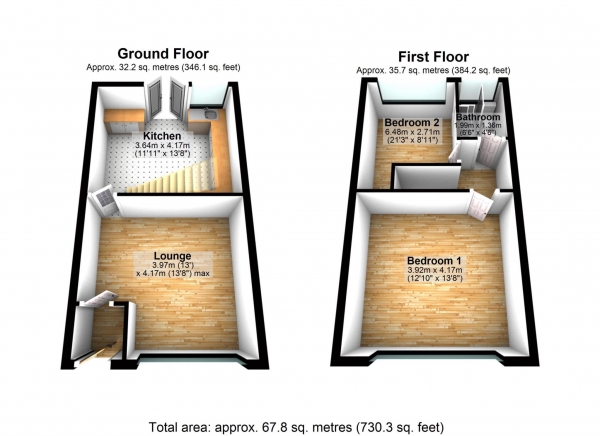 Floor Plan Image for 2 Bedroom Terraced House for Sale in Melrose Avenue, Heaton