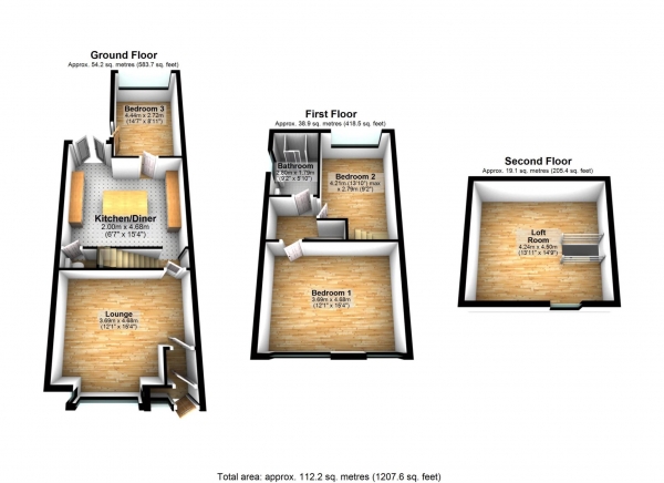 Floor Plan Image for 3 Bedroom Semi-Detached House for Sale in Crompton Way, Tonge Park