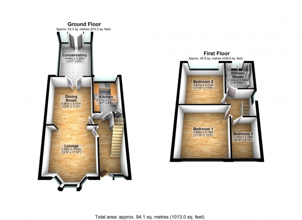 Floor Plan Image for 3 Bedroom Semi-Detached House for Sale in Hollywood Road, Smithills