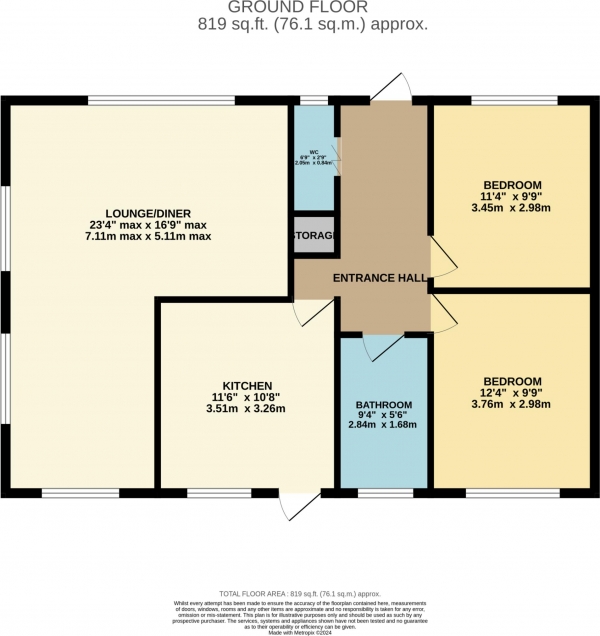 Floor Plan Image for 2 Bedroom Detached Bungalow for Sale in Chesterton Drive, Ladybridge