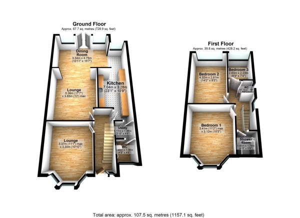 Floor Plan Image for 3 Bedroom Semi-Detached House for Sale in Leighton Avenue, Heaton