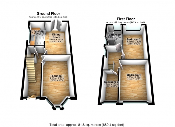 Floor Plan Image for 3 Bedroom Semi-Detached House for Sale in Chorley Old Road, Heaton