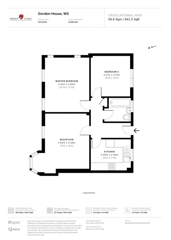 Floor Plan Image for 2 Bedroom Apartment for Sale in Western Avenue, Hanger Lane