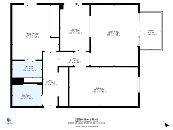 Floor Plan Image for 2 Bedroom Apartment for Sale in Redshank Avenue, Renfrew