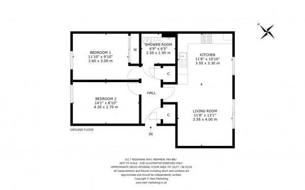 Floor Plan Image for 2 Bedroom Apartment for Sale in Redshank Way, Renfrew