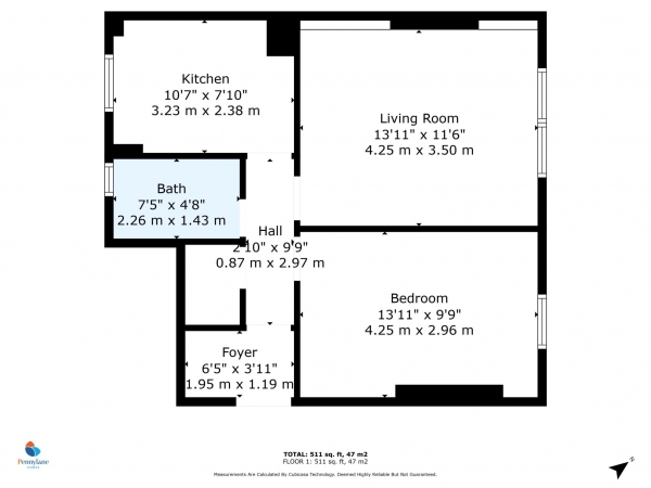 Floor Plan Image for 1 Bedroom Flat for Sale in Cardell Drive, Paisley