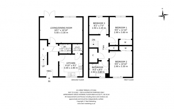 Floor Plan for 3 Bedroom End of Terrace House for Sale in Lorne Terrace, Cambuslang, Glasgow, G72, Cambuslang, G72, 8GA - Fixed Price &pound240,000