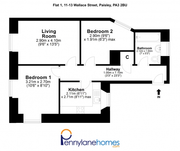 Floor Plan Image for 2 Bedroom Cottage for Sale in Wallace Street, Paisley