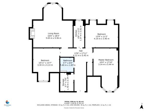 Floor Plan Image for 3 Bedroom Flat for Sale in Forbes Place, Paisley