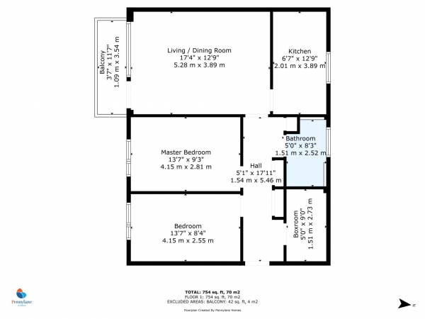 Floor Plan Image for 2 Bedroom Flat for Sale in George Street, Paisley