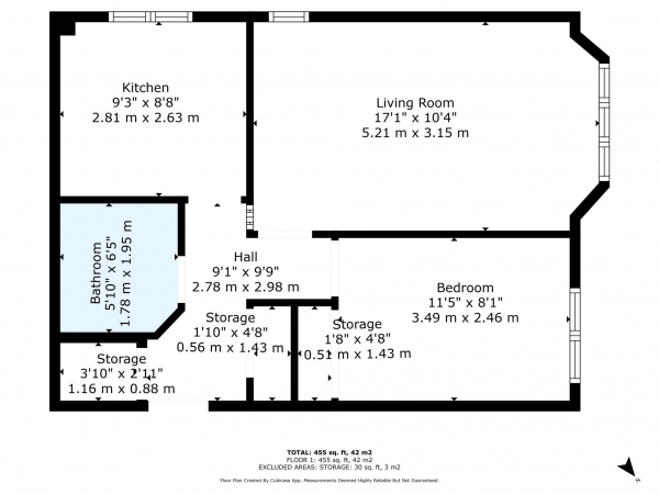 Floor Plan Image for 1 Bedroom Flat for Sale in Kilpatrick Avenue, Paisley