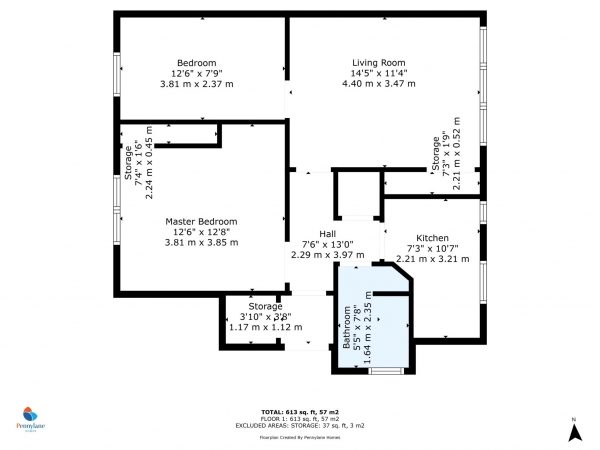 Floor Plan Image for 2 Bedroom Flat for Sale in Wheatlands Drive, Kilbarchan