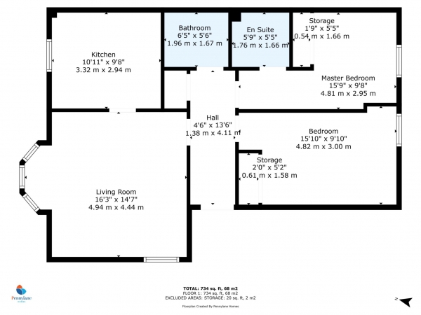 Floor Plan Image for 2 Bedroom Flat for Sale in Lloyd Court, Glasgow