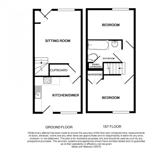 Floor Plan Image for 2 Bedroom Terraced House to Rent in Laburnum Close, Frome