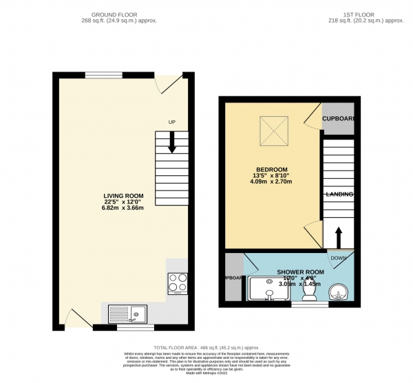 Floor Plan Image for 1 Bedroom End of Terrace House for Sale in Whatcombe Road, Frome